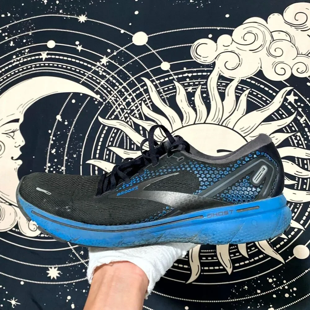 Brooks Ghost 14 1103691D056 Athletic Sneaker Men's 11.5D Black Mesh Road Running